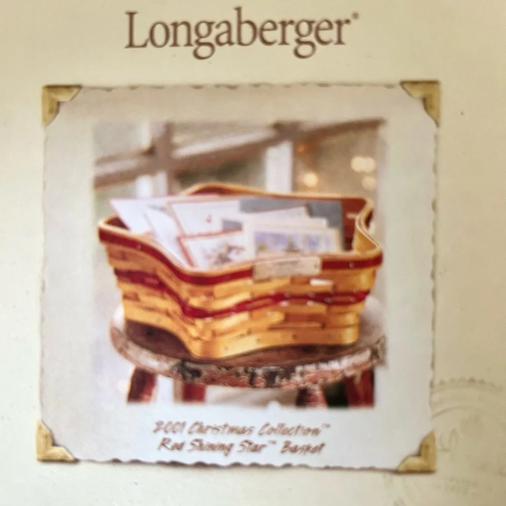 Longaberger basket 2001 Christmas Collection SHINING STAR COMBO liner/protector
